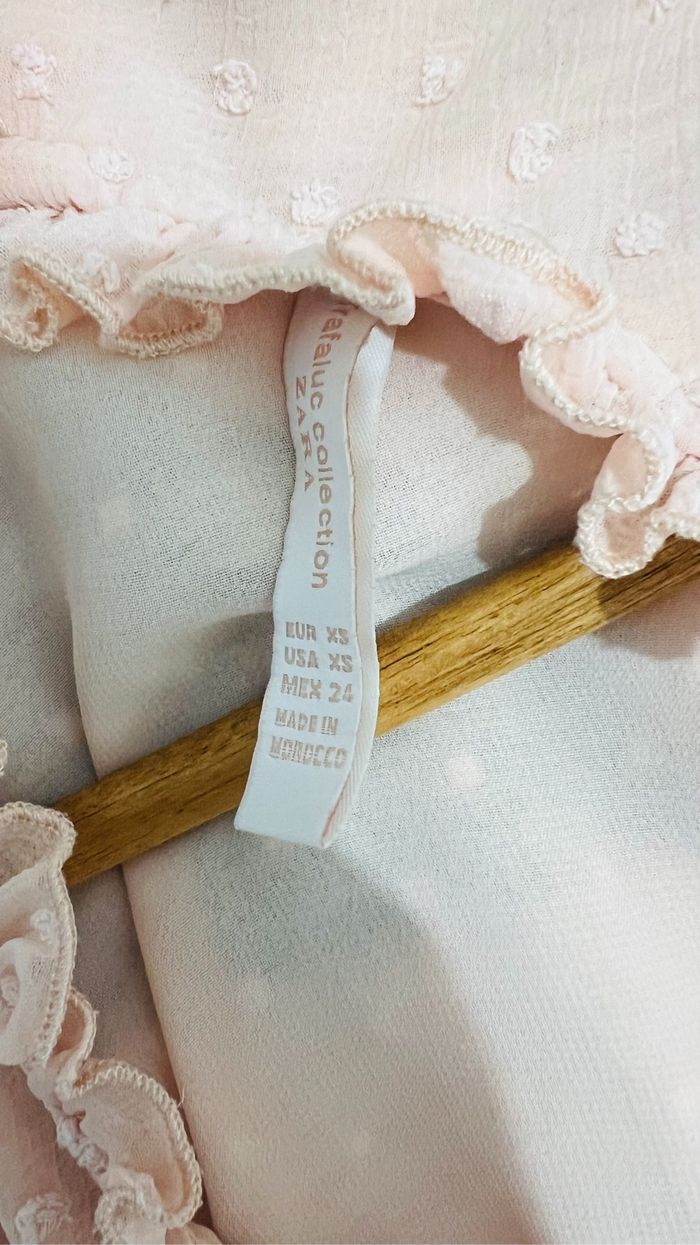 Chemisier vintage blouse manches longues Zara Taille XS rose - photo numéro 9