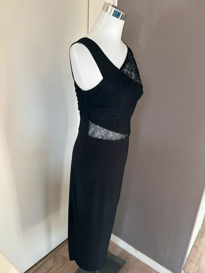 Asos robe longue fourreau noir dentelle, moulante, femme, taille 40 - photo numéro 5