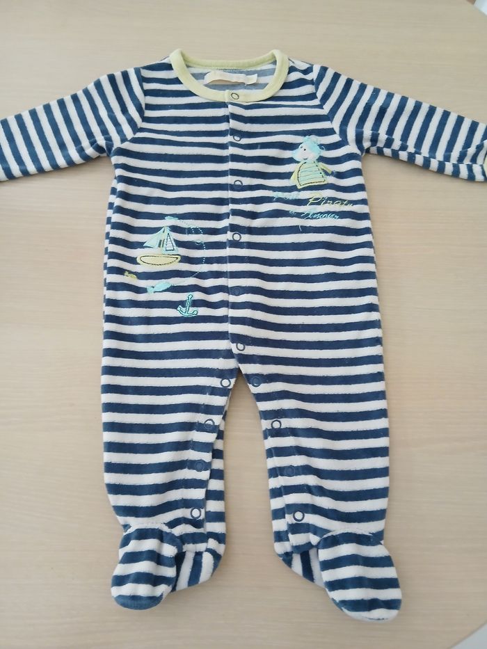 Pyjama bebe couleurs,bleu blanc,jaune - photo numéro 2