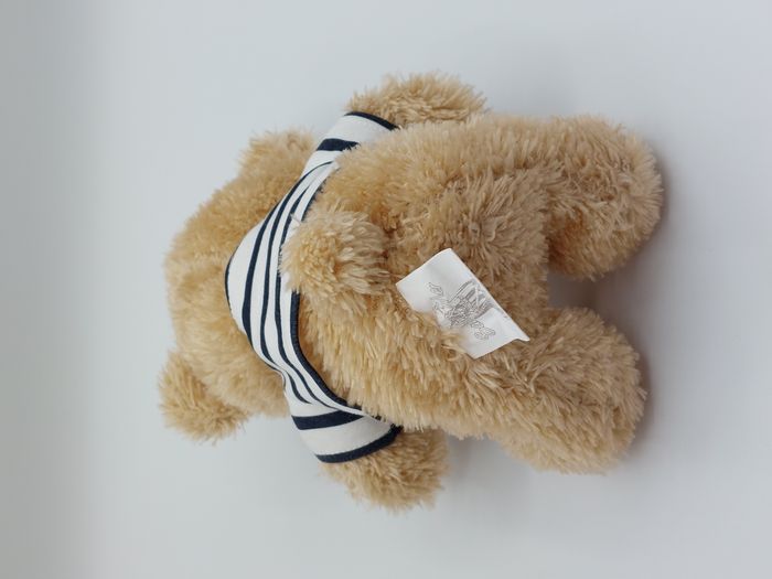 Peluche doudou ours beige tee-shirt Sable & Mer by Win’s marins à bord 20 cm - photo numéro 3