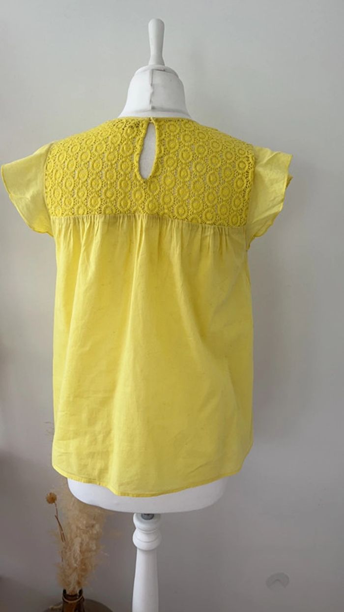 Blouse jaune à dentelle zara XS - photo numéro 5