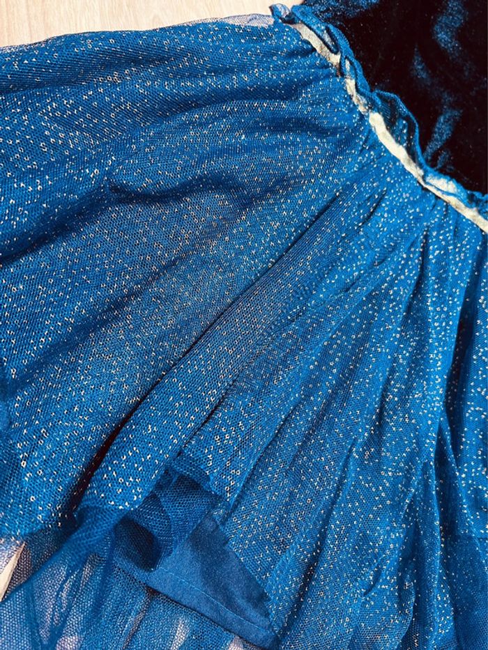 Taille 12 mois robe de fête fille Tissaia bleue marine et doré * velours tulle scintillant * 🎀 - photo numéro 2