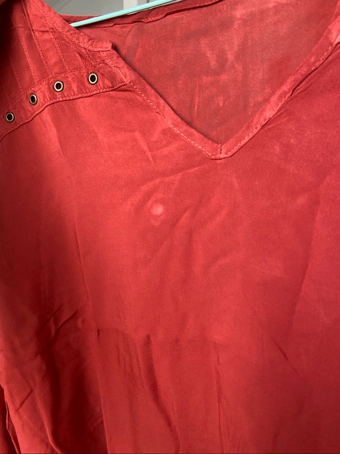 Chemisier orange/corail - photo numéro 4