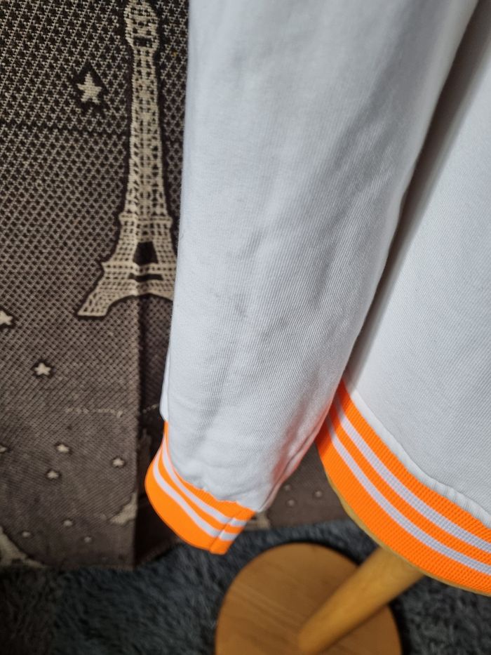 Sweat à capuche blanc et orange fluo taille M mixte - photo numéro 10
