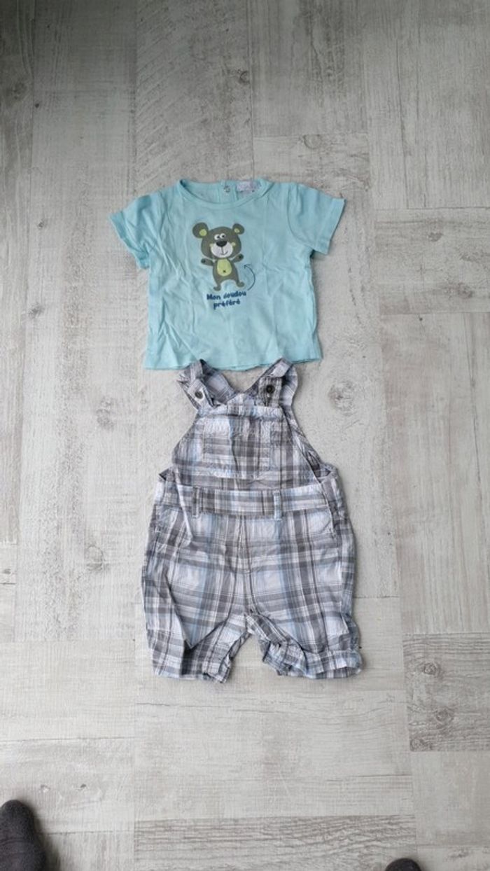 Ensemble tee-shirt + salopette Taille 3 mois