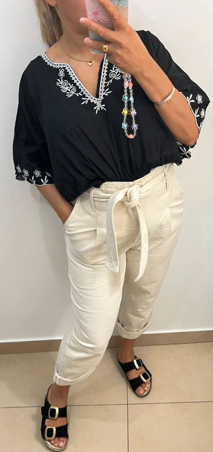 Blouse Noire Brodée Billabong - photo numéro 2
