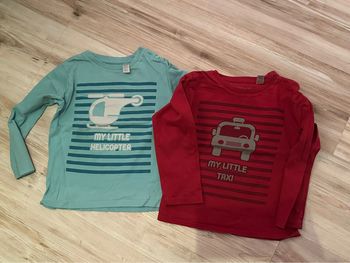 2 tee-shirts manches longues Obaibi 3 ans