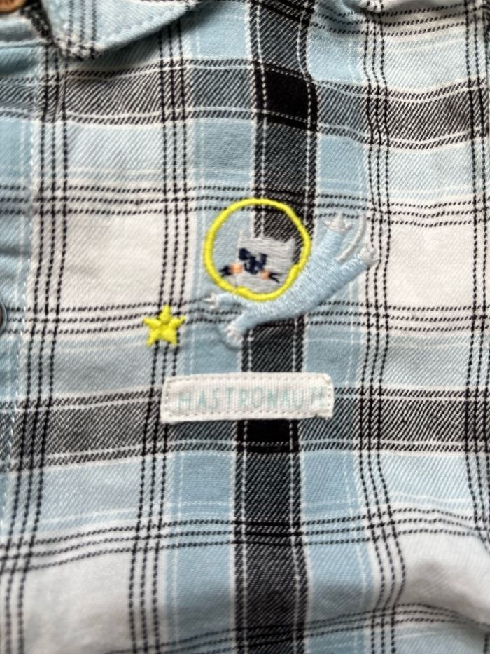 Chemise bleue à carreaux sergent Major 12 mois - photo numéro 2
