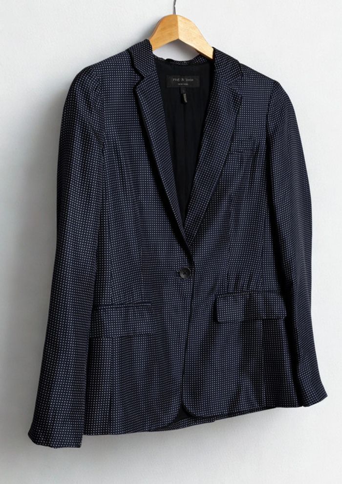 Veste blazer motif pois Blazer jacket polka dots 100% soie silk Rag & Bone Size XS - photo numéro 3