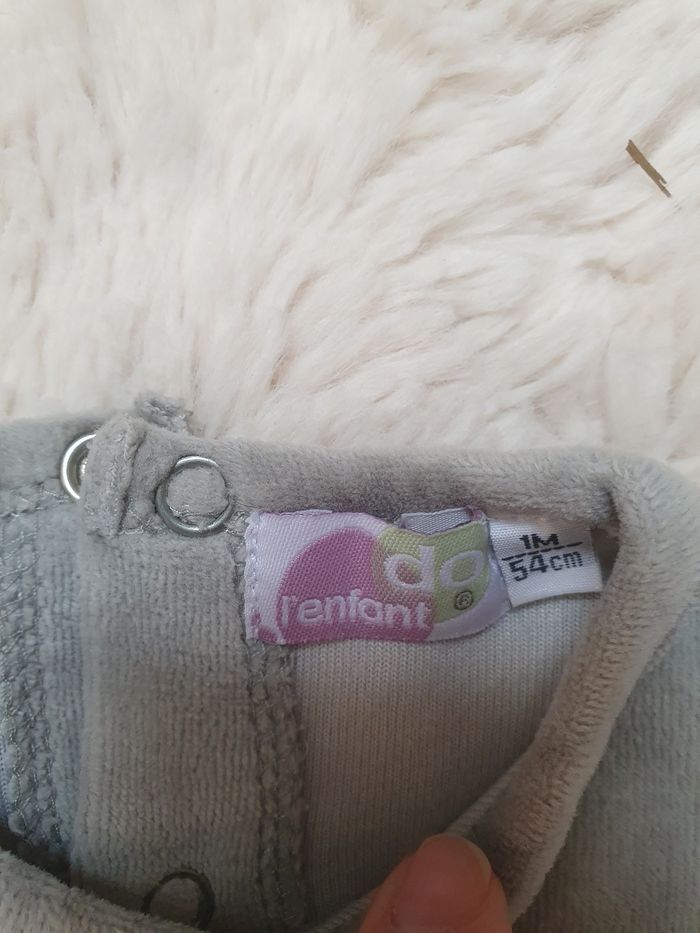 Pyjama 1 mois 54 cm velours imprimé animaux graphique - photo numéro 6