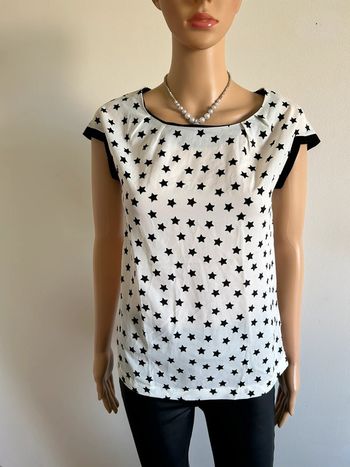 Blouse blanche et noire à manches courtes Sud Express taille S jamais portée
