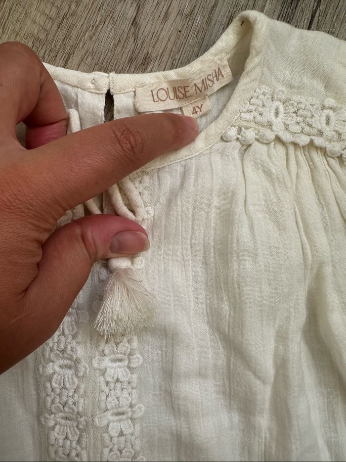 Blouse  Louise misha à pompons  blanc cassé 4 ans - photo numéro 4