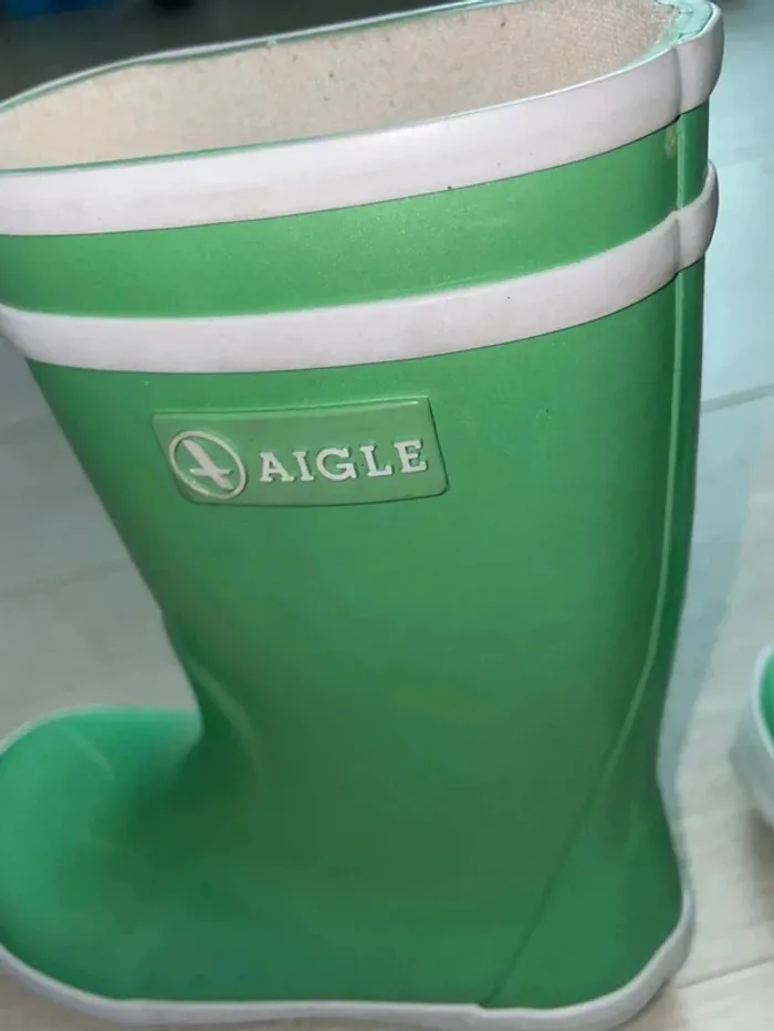 Bottes de pluie mixtes aigle vertes taille 25 - photo numéro 3