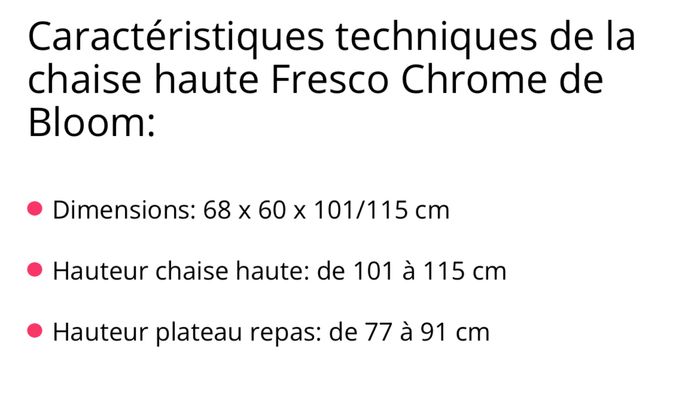 Chaise haute 3 en 1 model fresco marque bloom - photo numéro 7