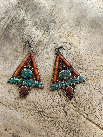 Boucle d oreilles en argent indien