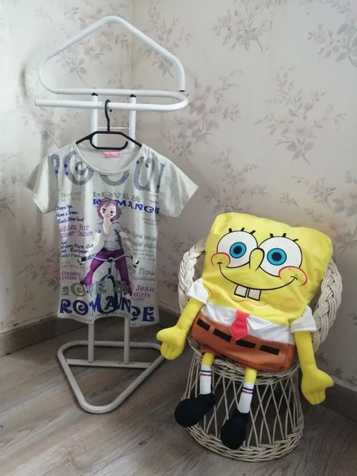 Tee-shirt gris imprimé fille à vélo et message / cantarana / (12ans)