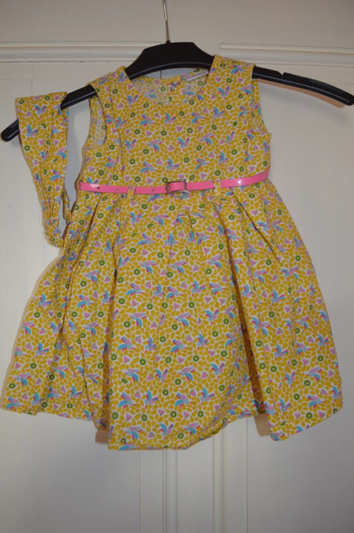 Robe avec ceinture Pommette 18 mois avec bandeau