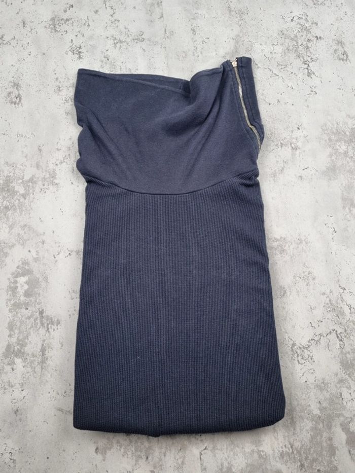 Sweat col zippé Tommy Hilfiger bleu marine – Taille L Femme (mesures en photos) - photo numéro 2