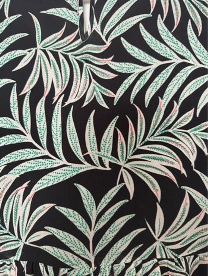 Robe promod 36 neuve noire imprimé tropical vert - photo numéro 2