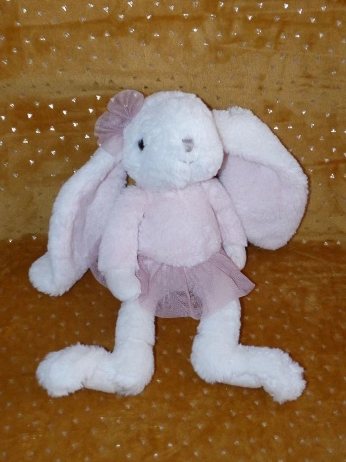 Doudou lapin jupe tutu rose blanc Bukowski 🐰état neuf