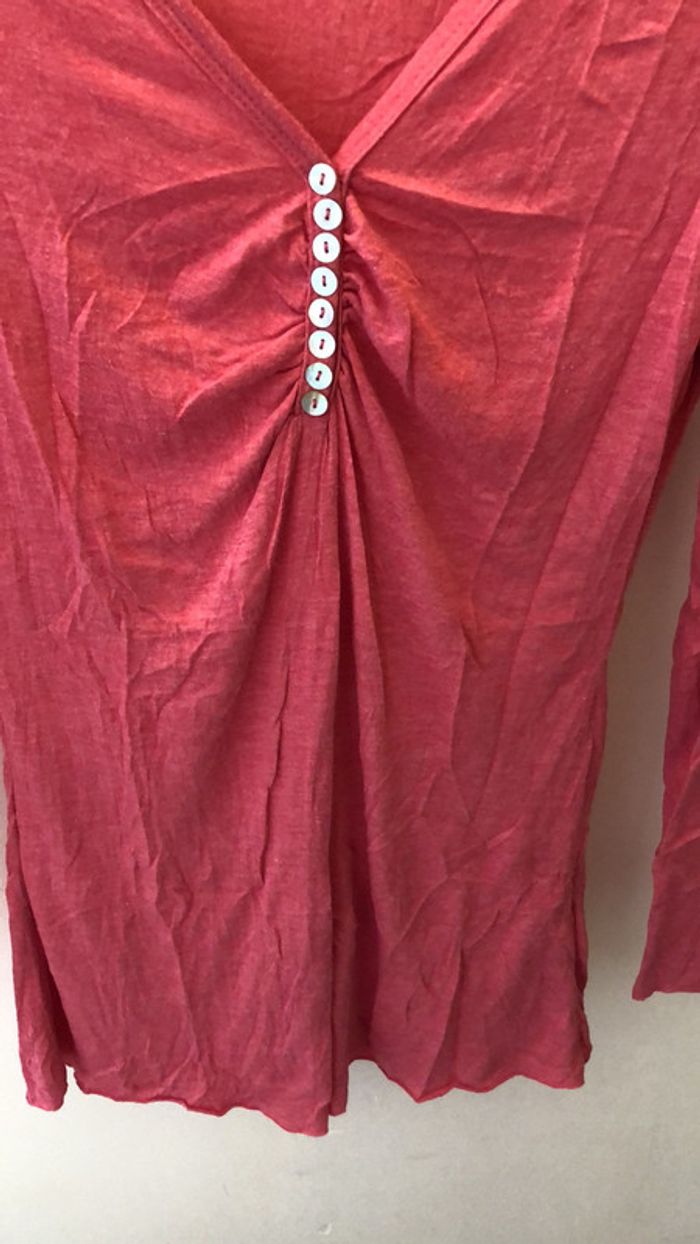 Tee shirt à manches longues rose taille XL/XXL - photo numéro 4