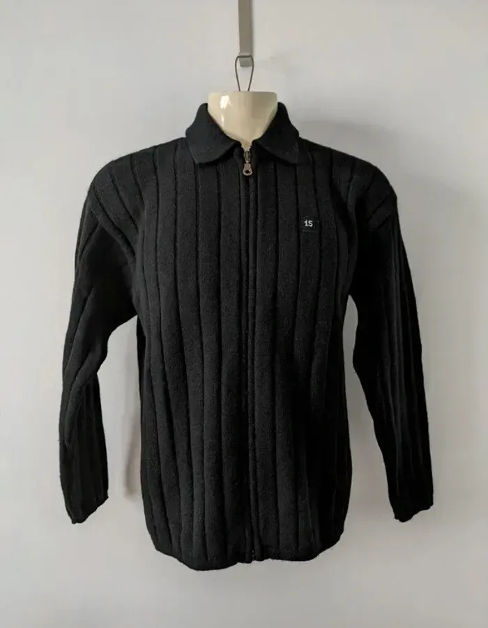 Gilet pull zippé en laine - Serge Blanco - taille L - photo numéro 1