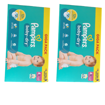 Lot de 264 Couches Pampers Baby Dry 10-15 kg Taille 4+Neuf