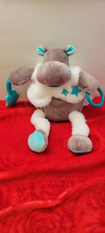 Doudou Hippopotame activité bleu bazile étoile Baby Nat