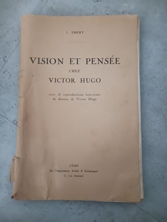 livre ancien vision et pensée chez Victor Hugo