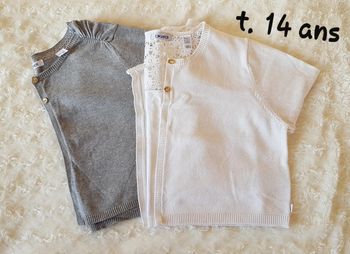 Lot 2 vestes boléro fille t. 14 ans  Okaïdi
