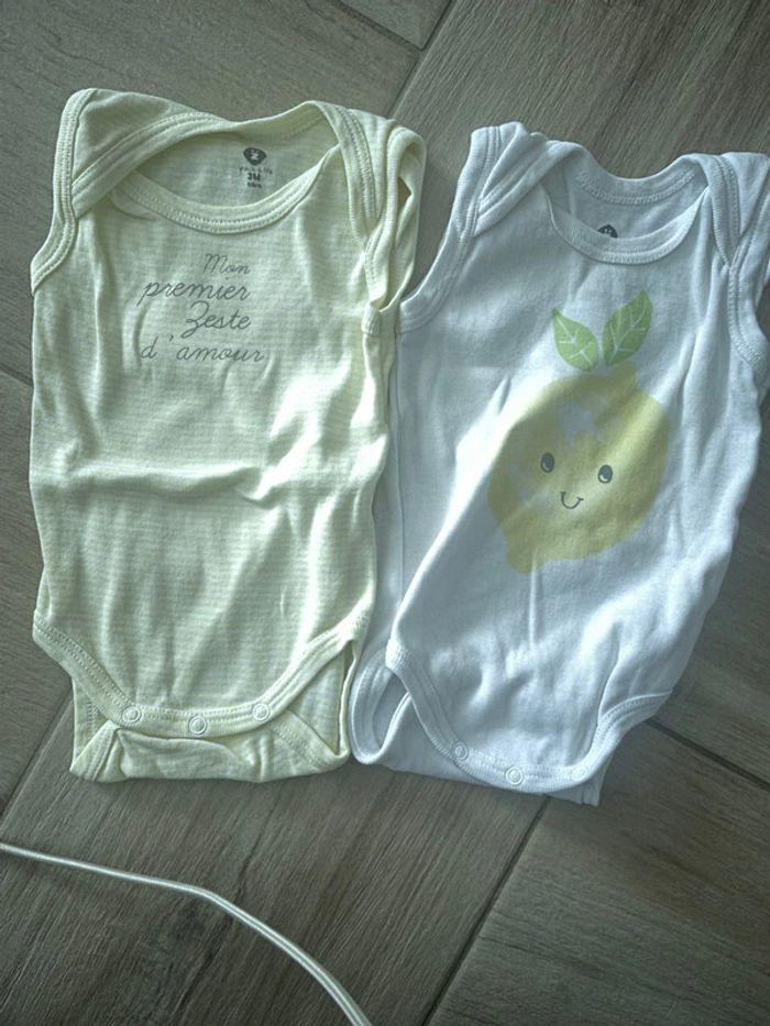 Body débardeur 3 mois citron