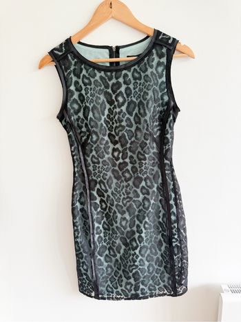 Robe moulante noir turquoise mango taille 36 S