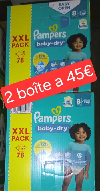 2 grand carton de couche pampers taille 8 a 45€