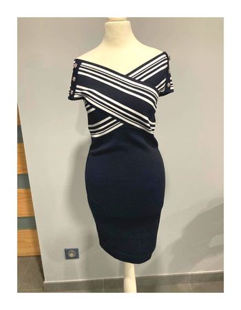 Robe bleue marine et blanche Morgan taille S