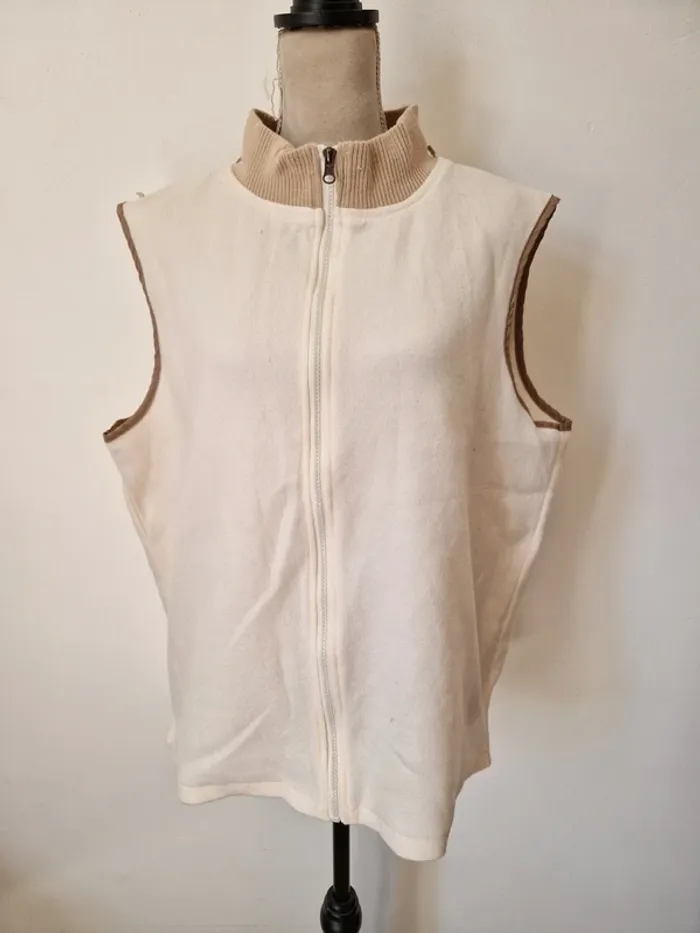 Sur polaire sans manche beige taille 46 anne de lancay