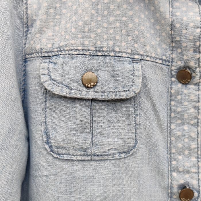 Chemise à manches longues bleu gap fille 8/9 ans - photo numéro 3