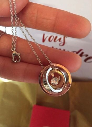 Pendentif Collier 3 Anneaux grave Love You MOM Je t’aime Maman Acier Inoxydable