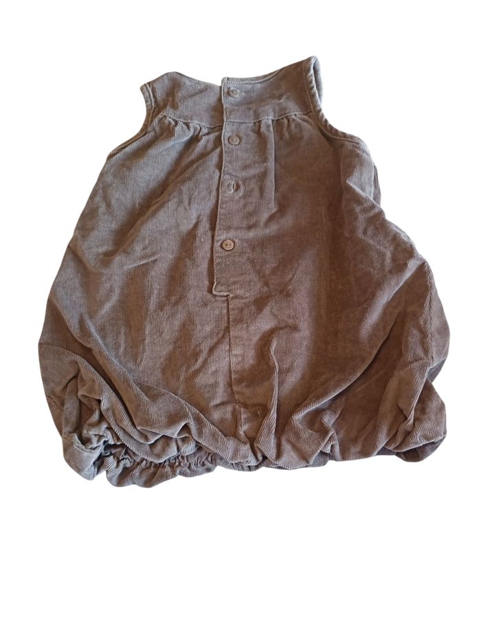 Ensemble robe tee-shirt 6 mois sergent major marron et blanc - photo numéro 3