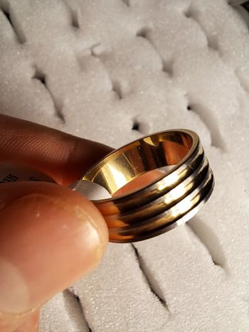 Bague acier inoxydable dorées
