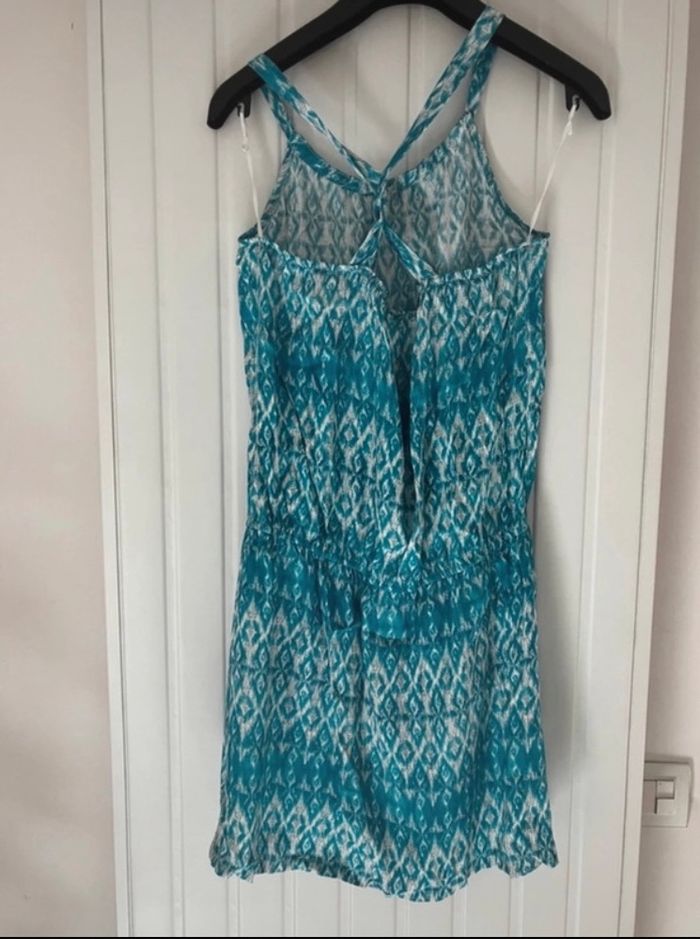 Robe turquoise blanche Promod - photo numéro 2