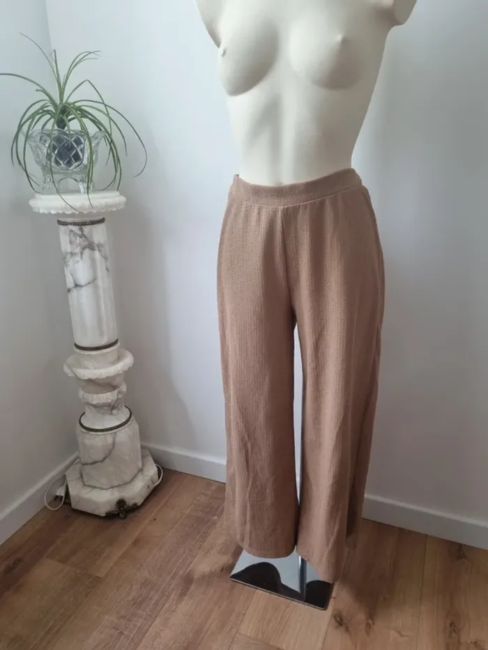 Pantalon fluide marron clair tissé Pull&Bear