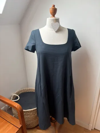 Robe MC  bleu pétrole quasi grise - Paul & Joe - T 38