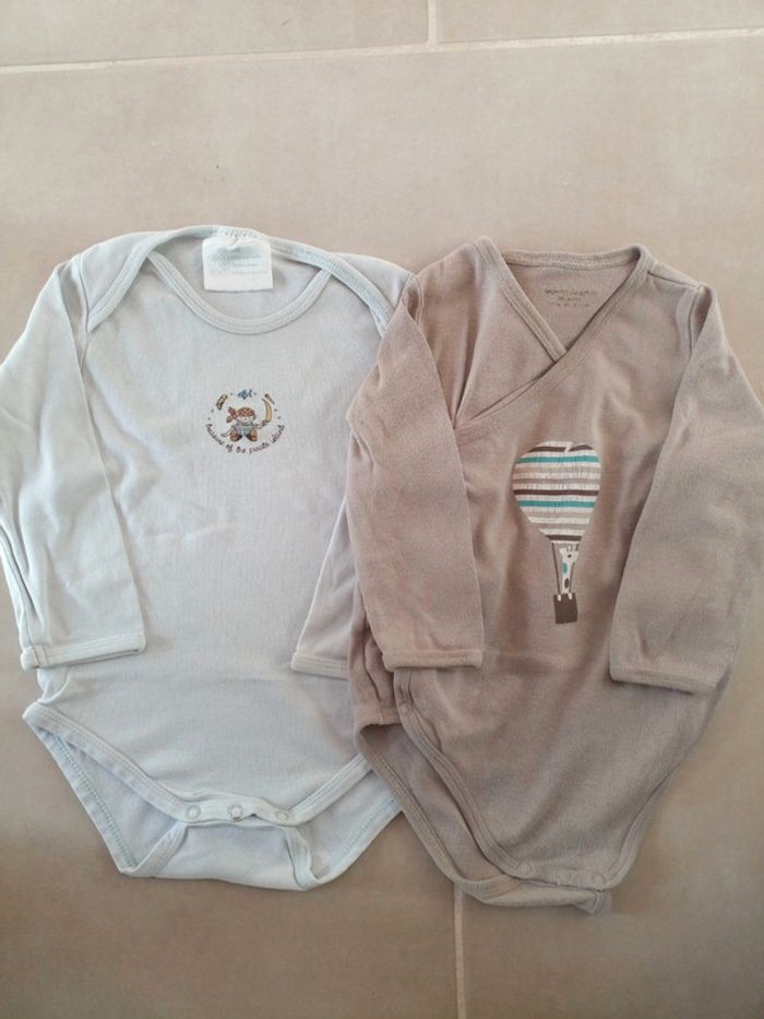 2 bodies manches longues 12 mois