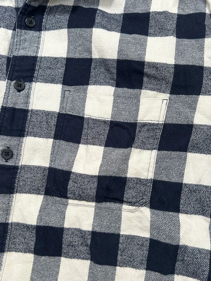 Chemise en coton epaisse bleu marine et blanche à carreaux - taille L uniqlo - photo numéro 4