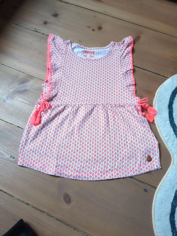 T-shirt débardeur creeks neuf 6 ans motif ancien tapisserie vintage