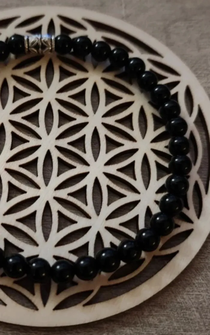 Bracelet Onyx Noir - 6 mm - photo numéro 3