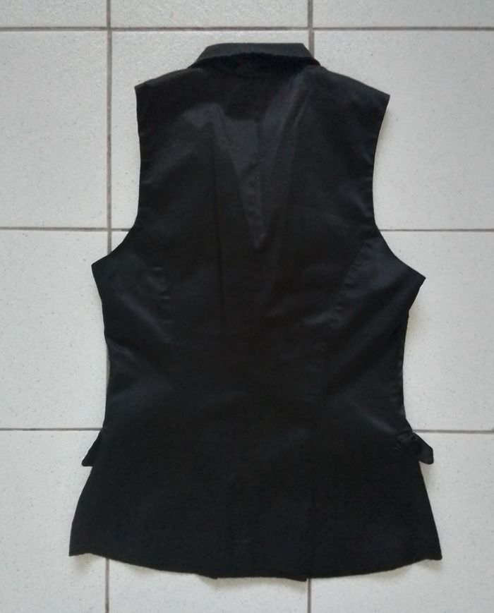 Veste style blazer sans manches. Noir. Taille 36 - photo numéro 2
