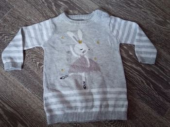 Robe pull léger grise lapin Primark 3 mois