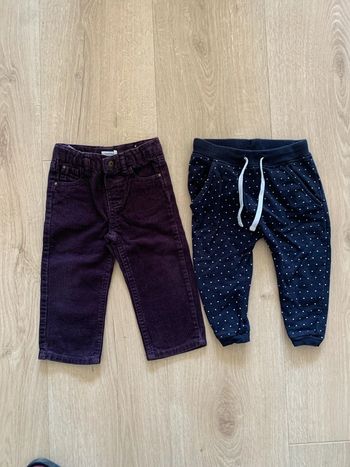 2 pantalons bébé 12 mois bout’chou