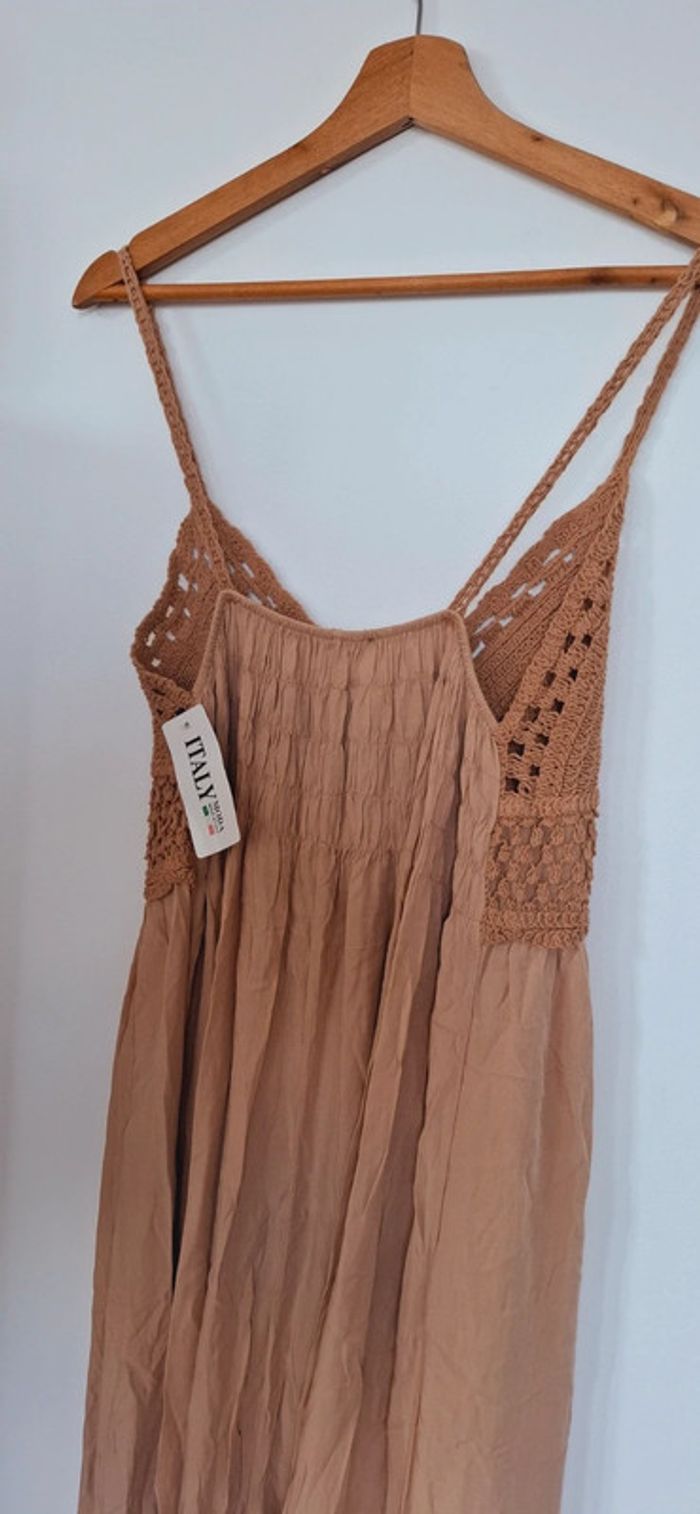 🤍 Robe longue bohème chic – crochet & douceur nude 🤍 - photo numéro 6